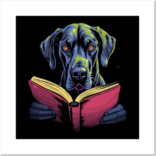 Great Dane Reads Book Posters and Art